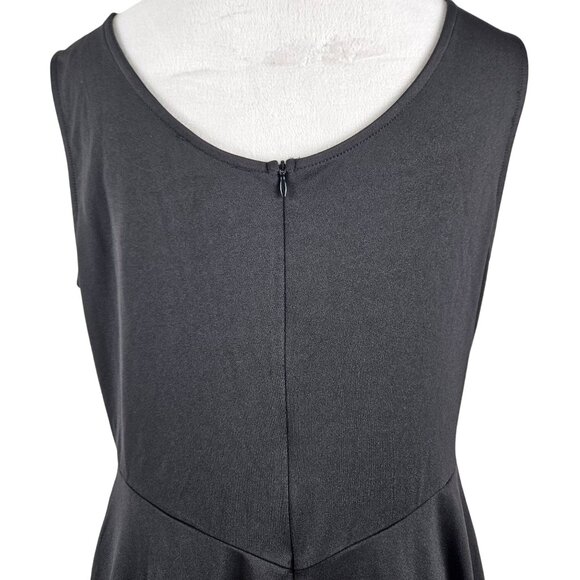 Grace Karin Womens Large Black A-Line Midi Cocktail Dress Sleeveless Tank Design - Picture 7 of 10